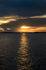 Summer cloudy sky on the river in Bangladesh