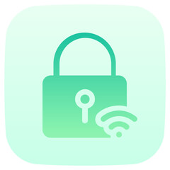 smart lock flat gradient icon