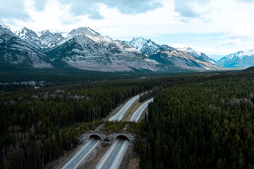 Drone pictures of a mountainous valley 