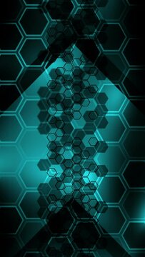 Vertical version darkness and blue two geometric looping animated background