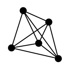 Icon of decentralized distributed network. Concept of decentralization, dao, web3 or social network. Vector Illustration