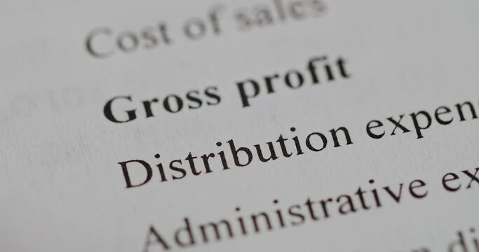 Gross profit in finance statement report of company.
