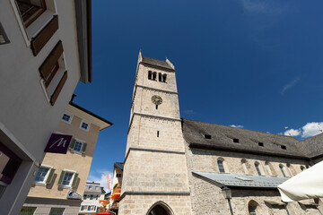 Obraz premium Zell am See, Austria, August 2022, Saint Hippolyte Church 