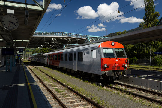 Zell am See, Austria, August 2022, OBB mainline railway