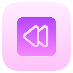 fast backward flat gradient icon