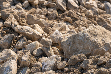 A bunch of natural brown shapeless stones