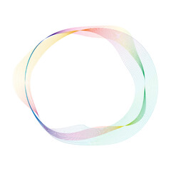 Abstract rainbow circle wave frame background. Vector illustration.
