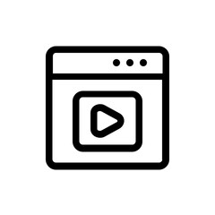 video player line icon