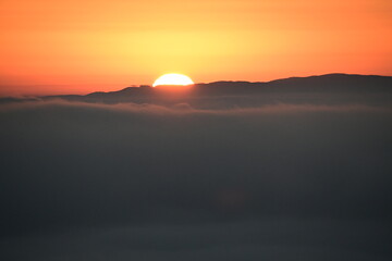 sunset in the mountains