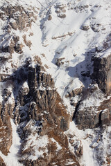 Fototapeta na wymiar Winter Snow Covered Alpine Mountain Peaks Photograph
