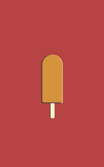 Vector illustration of ice cream on a stick in vintage style