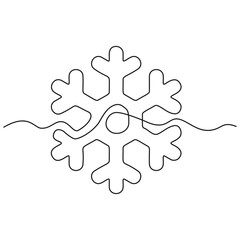 Snowflake Continuous Illustration, One Line Snow flake