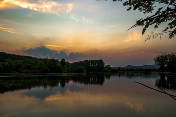 Sonnenuntergang am Breitenbacher See