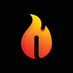 J fire icon logo design