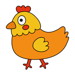 Chicken or hen animal character
