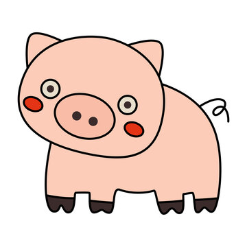 Cute pig icon.