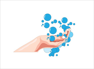 Hand washing and bubbles illustration