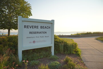 Revere Beach, Revere, Massachusetts, USA. It is a first public beach in America. It is close to Boston Logan Airport