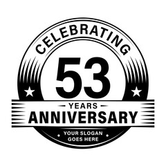 Fototapeta premium 53 years anniversary celebration design template. 53rd logo vector illustrations. 