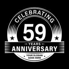 Fototapeta premium 59 years anniversary celebration design template. 59th logo vector illustrations. 
