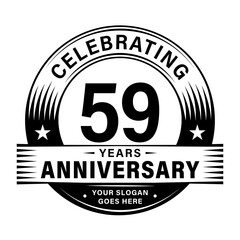 59 years anniversary celebration design template. 59th logo vector illustrations. 