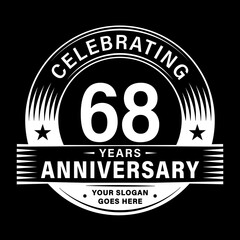 Fototapeta premium 68 years anniversary celebration design template. 68th logo vector illustrations. 