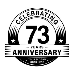 73 years anniversary celebration design template. 73rd logo vector illustrations. 