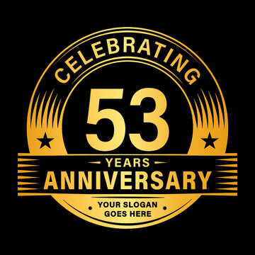 53 years anniversary celebration design template. 53rd logo vector illustrations. 
