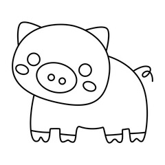 Pig editable stroke line icon