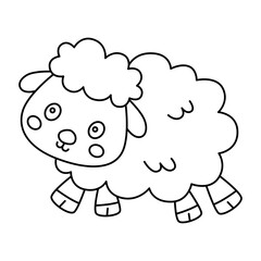Sheep easter line icon editable stroke