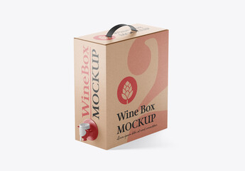 Wine Carton Box with Dispenser Mockup