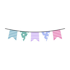 Bunting party flag garlands icon.