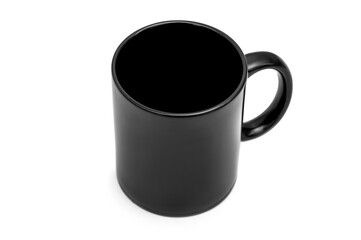 Black cup isolated on white.