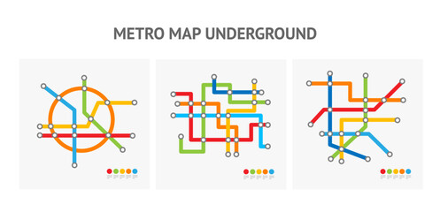 Underground Metro Map Tiny Icon Set. Vector - 527408636