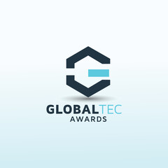 Global technology vector logo design