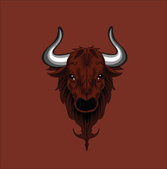 The bull mascot for logo vector illustration 