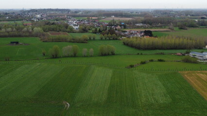 Naklejka premium Aerial drone shot of the flemish ardennes