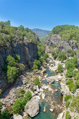 Tazi Canyon (Bilgelik Vadisi) in Manavgat, Antalya, Turkey. Amazing landscape and cliff. Greyhound Canyon.