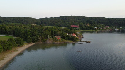 Fototapeta na wymiar Aerial drone shot near Udevalla (Sweden)