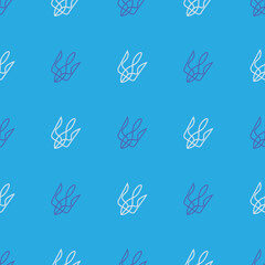 Seamless pattern with Ukrainian trident. Pattern with national symbol of Ukraine in modern style. Vector illustration.