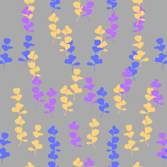 Romantic seamless pattern watercolor leaves for print design