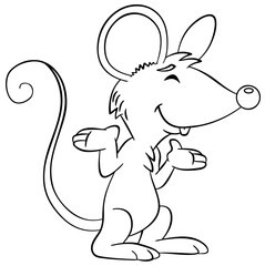 Mouse. Element for coloring page. Cartoon style.
