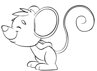 Mouse. Element for coloring page. Cartoon style.