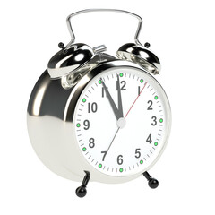 Alarm clock isolated. 3D rendering
