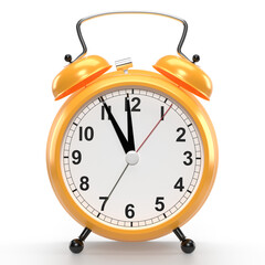 Alarm clock on white background. 3D rendering