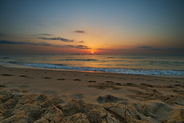 beautiful sunrise on a calm sea