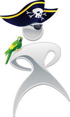 Metallic pirate character