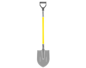 Shovel with handle isolated on white background. Tool for repair and gardening. vector illustration