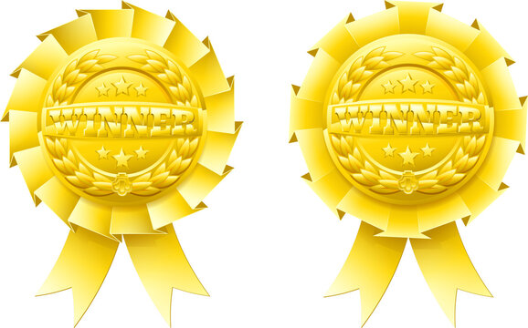 Gold winner rosettes