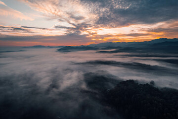 sunset in the mountains